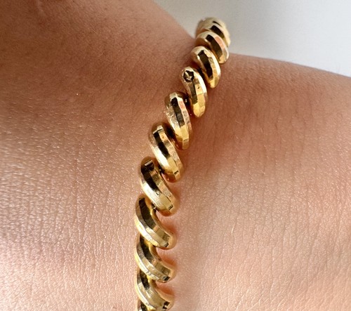 Solid 14k yellow gold curb - gold,