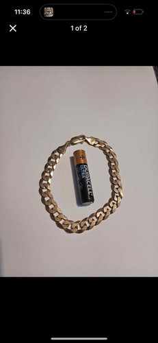 Solid gold 9ct curb bracelet - curb,