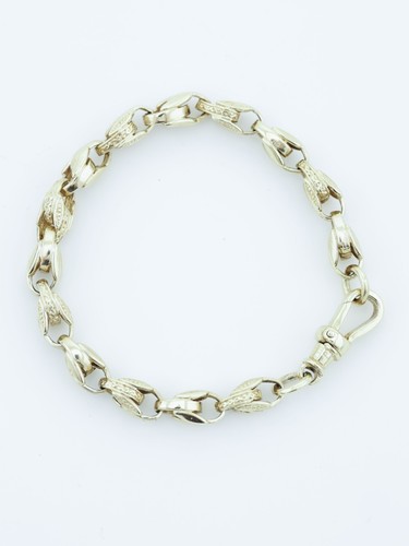 Gold patterned link bracelet - link,