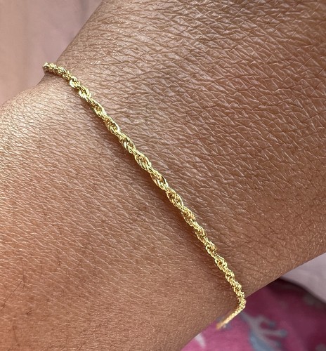 Solid 18ct gold bracelet 18cm - bracelet,
