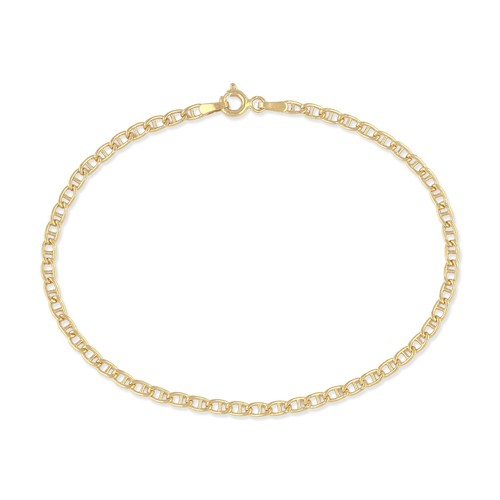 9ct yellow gold flat mariner - yellow,