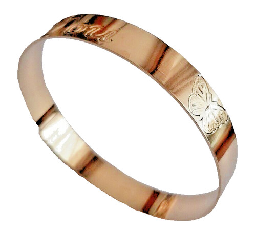 Gold solid bangle 10mm - bangle, ladies