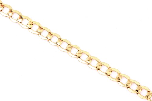 9ct solid gold classic curb - gold,