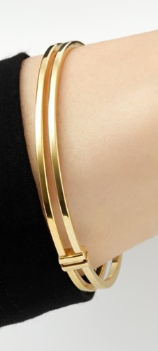 9ct yellow gold double - double, square