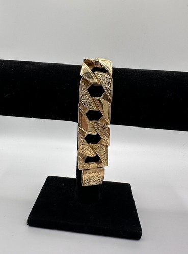 9ct gold silver chaps - gold, curb