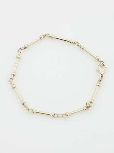 Gold bar link bracelet 9ct - bar,