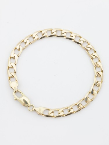 Gold curb link - bracelet, 9ct