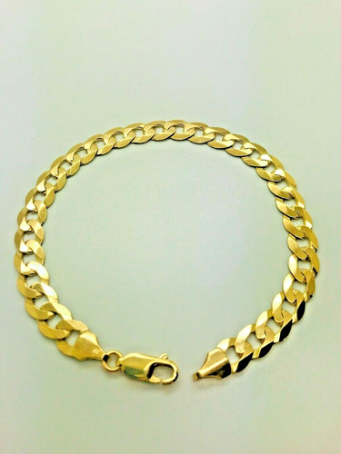 9ct yellow solid gold - gold, curb
