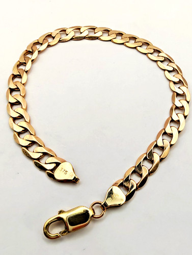Solid 9ct gold curb bracelet - 9ct,