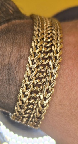 18ct italian gold woven - gold,