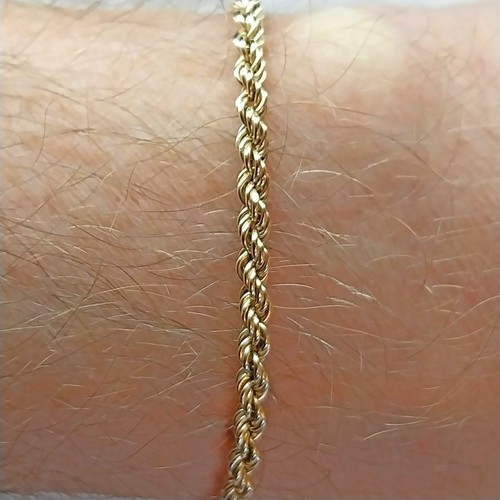 Solid 9ct gold rope - rope, bracelet