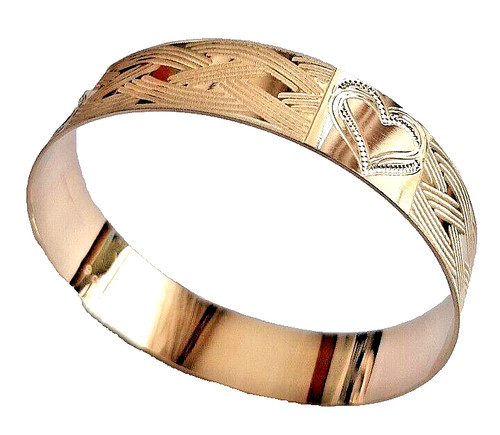 Gold solid slave bangle 15mm - solid,