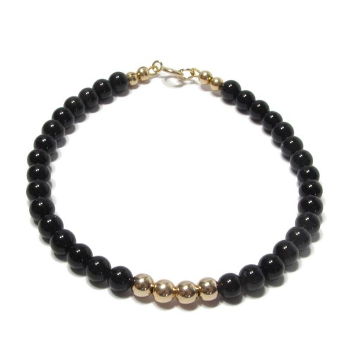 Solid 9ct yellow gold - solid, black